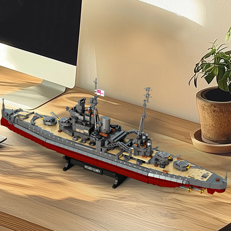 

IN STOCK Ww2 Military Elizabeth Class Battleships Building Blocks Bricks Model Assembling DIY Toys for Boys Christmas Gift Set
