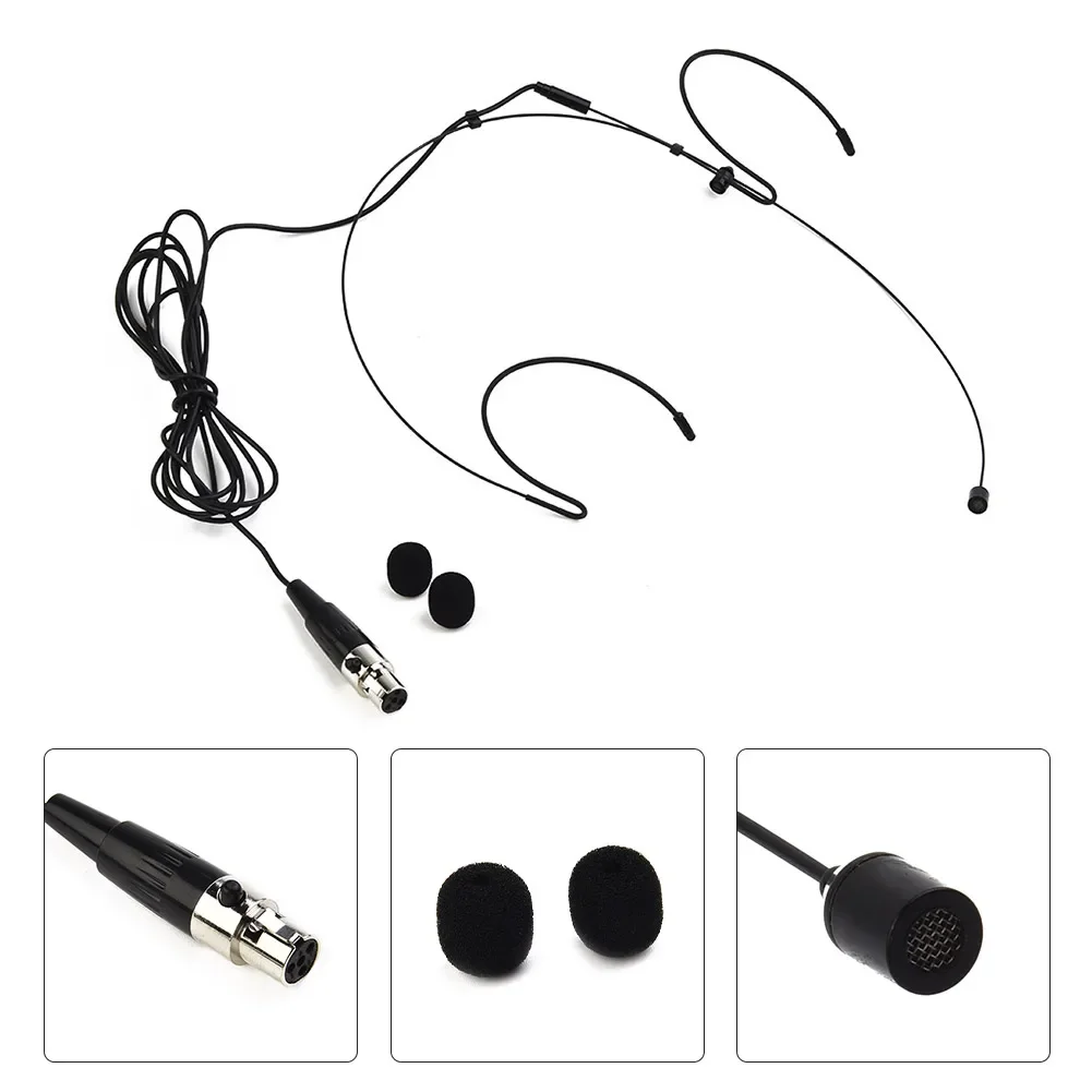 Double Earhook Headset Mic Headworn Microphone For For Wireless Omnidirectional Condenser Cartridge