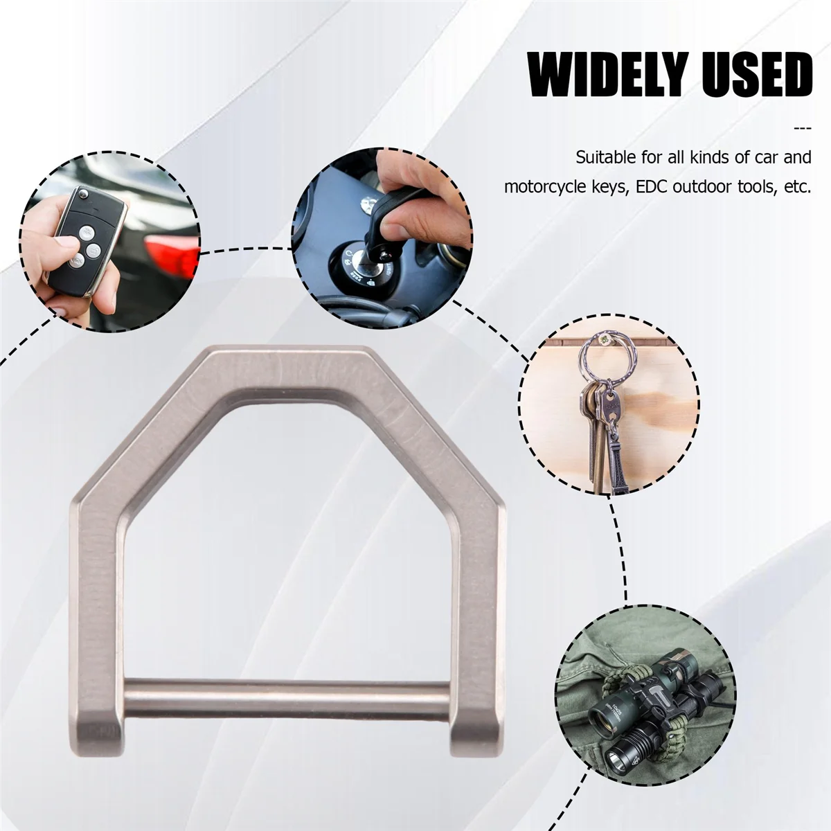 D-Type Multifunctionele Mini Full Titanium Gesp Sleutelhanger Auto Gesp Outdoor Gesp Edc Tool Hoefijzer Gesp-L