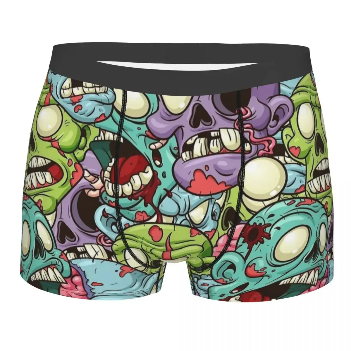 Трусы-боксеры мужские с рисунком черепа, длинное нижнее белье, мягкие шорты, размеры XXL, Хэллоуин, разные цвета