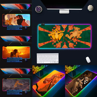 Funny Disney The Lion King RGB Pc Gamer Keyboard Mouse Pad Mousepad LED Glowing Mouse Mats Rubber Gaming Computer Mausepad