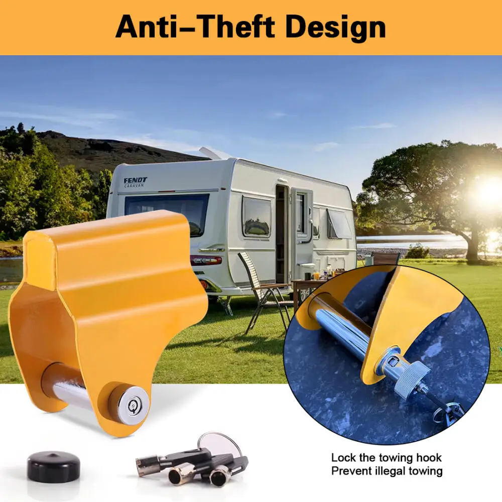 Universal Hitch Lock Trailer Hitch Coupling Lock Tow Ball for Caravan Anti-theft CouplingTrailer Hitch Lock