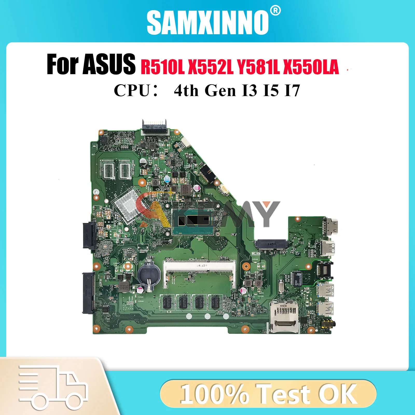 

X550LA Laptop Motherboard For ASUS VivoBook X552L X550L Y581L X550LC X550LB X550LD X550LN R510L Mainboard With I3 I5 I7 CPU stk