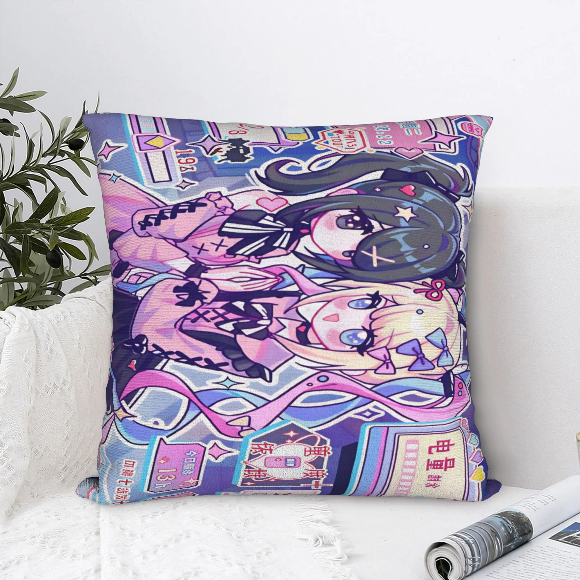 N-Needy Streamer O-Overload KAngel Pillow Cover  Cute Funny Pillow Case For Living Room Chair Comfy Pillowcases Birthday Gift