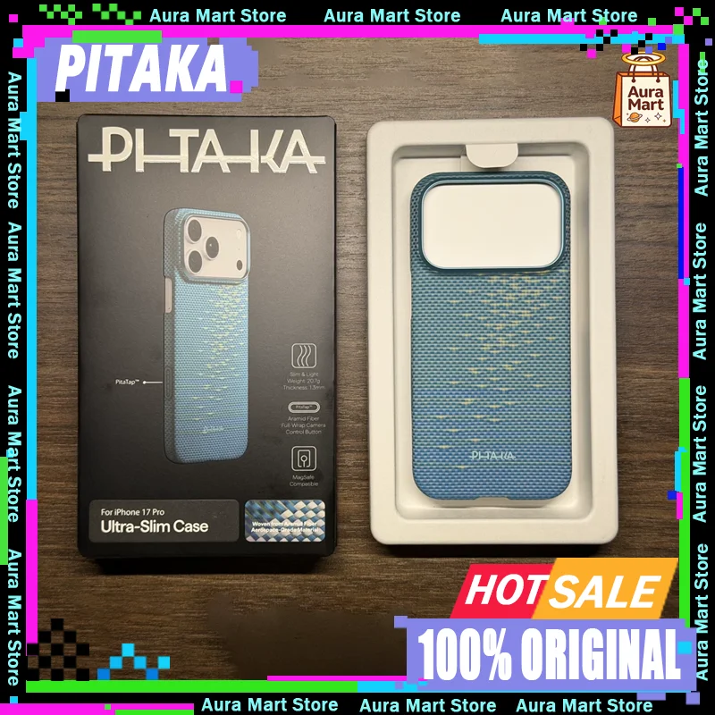 

PITAKA Carbon Fibre CaseFor iPhone 17 ProMax/Pro Ultra-thin Kevlar Wireless Magnetic Charging Back Cover Protective Case
