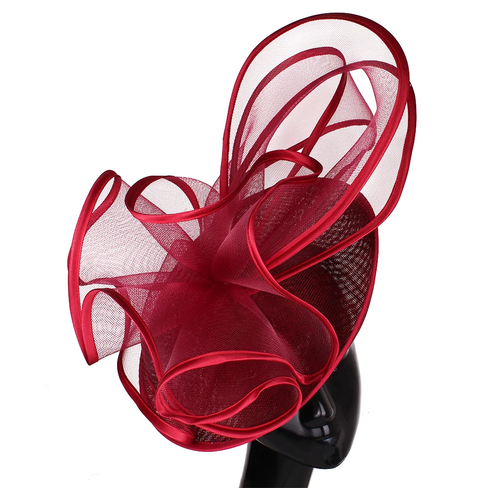 Big Fascinator Hat For Women Ladies Formal Dress Party Derby Headpiece Cocktail Flower Headwear Hairpin Bride Hair Accessories