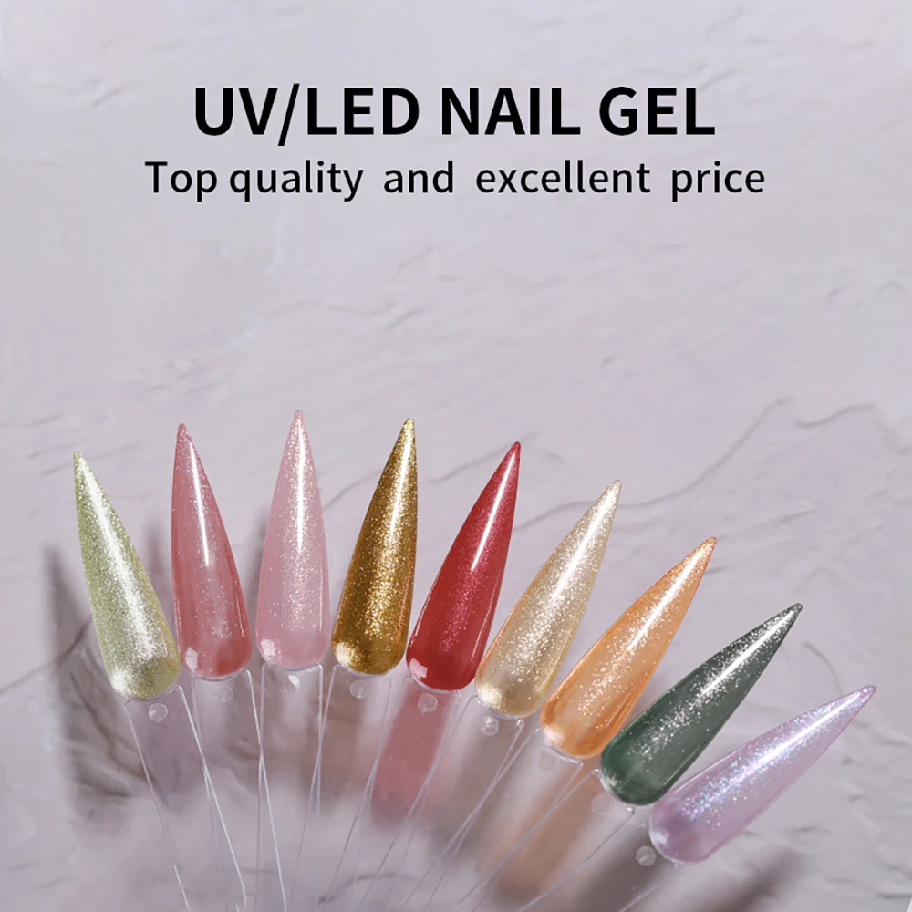 Vendeeni 9 Color/set Glitter Transparent Shiny Gold Powder Gel Nail Polish UV LED Soak off Manicure Nail Art Gel Lacquer Varnish