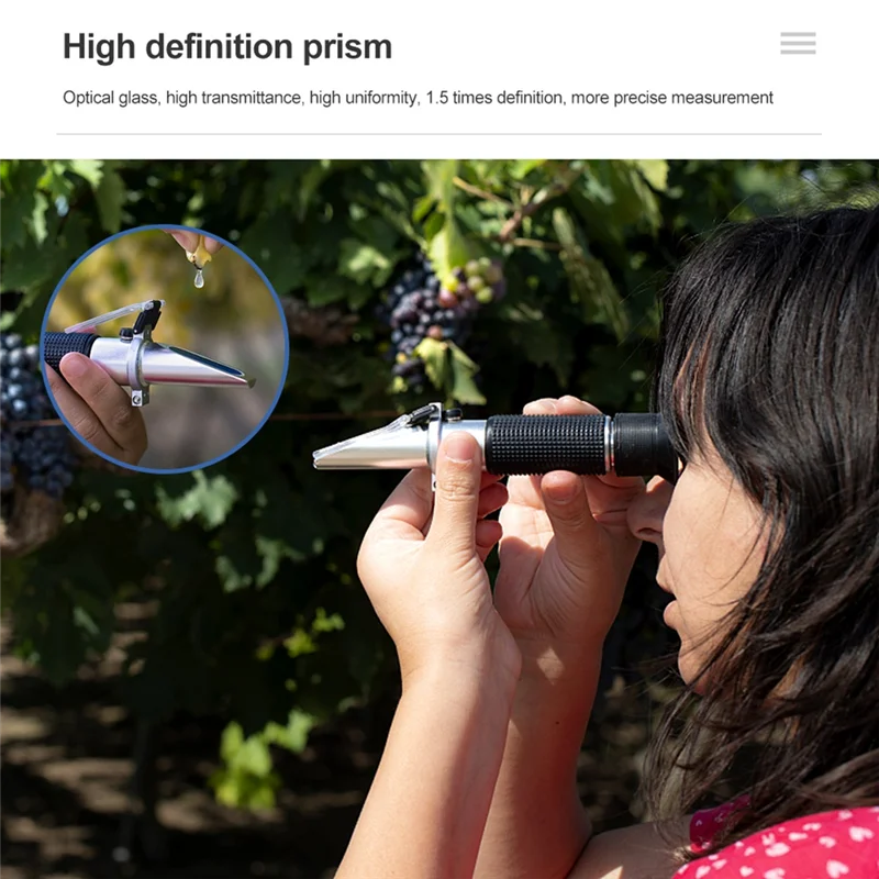 

Тестер вина Ручной рефрактометр Тестер содержания сахара Тестер сахара 0-40% алкоголя 0-25% тестер алкоголя