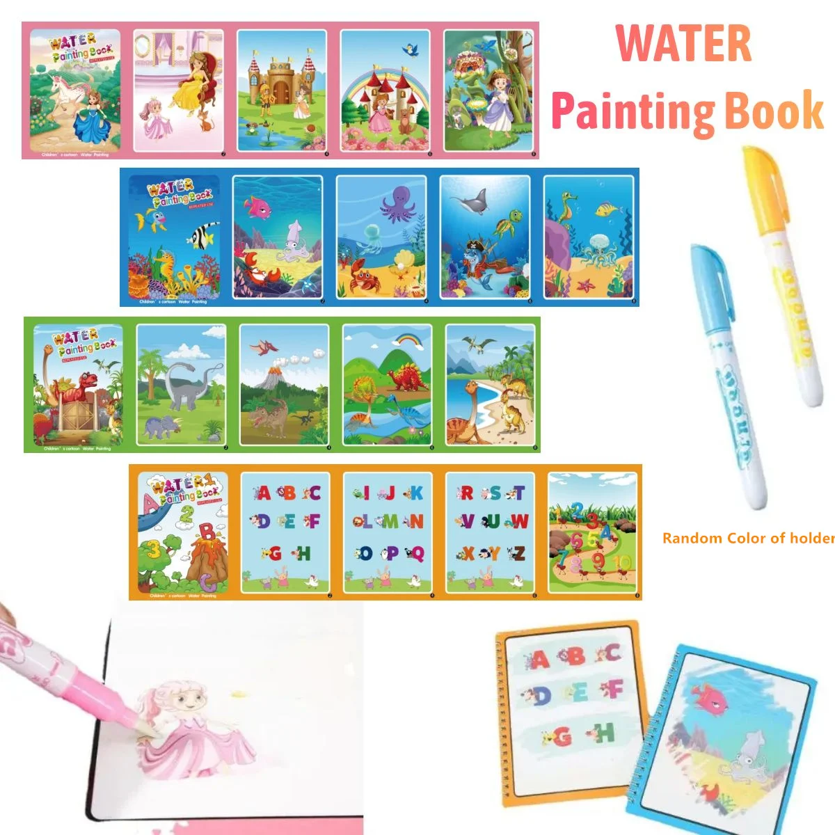 Magical Book Water Drawing Montessori Toys Reusable Coloring Book Magic Water Drawing Book Sensory Early Education Toys Parent