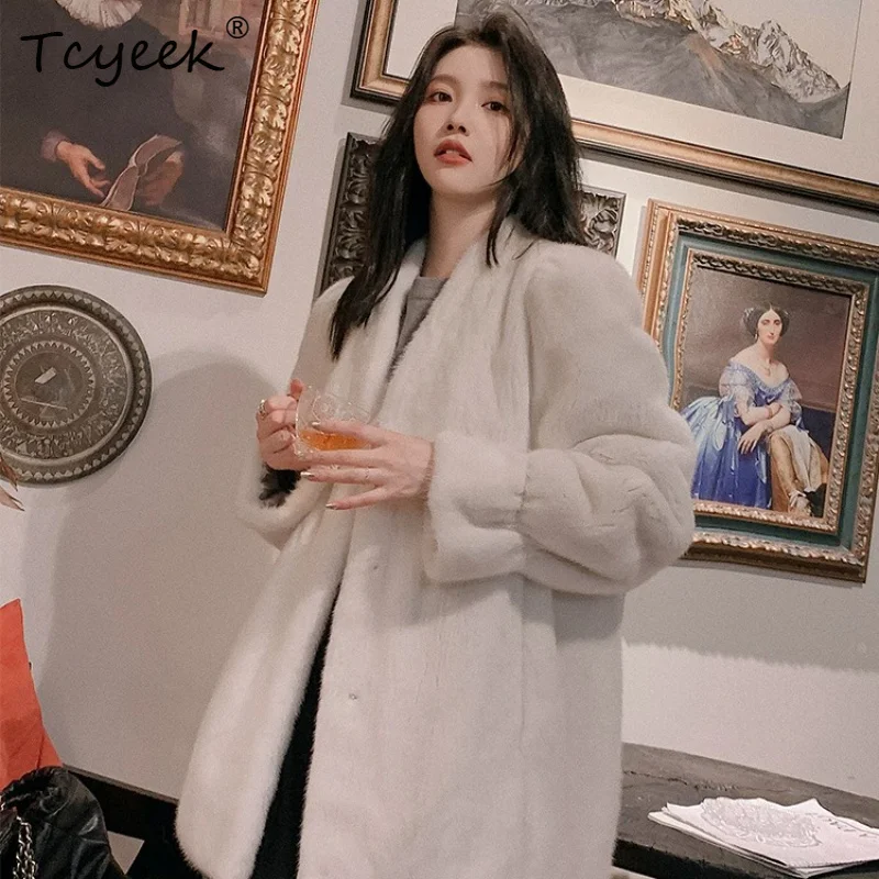 

Tcyeek Natural Mink Real Fur Coat Women Whole Mink Warm Jackets Woman New in Outerwears Fashion Winter Clothes Fourrure Femme