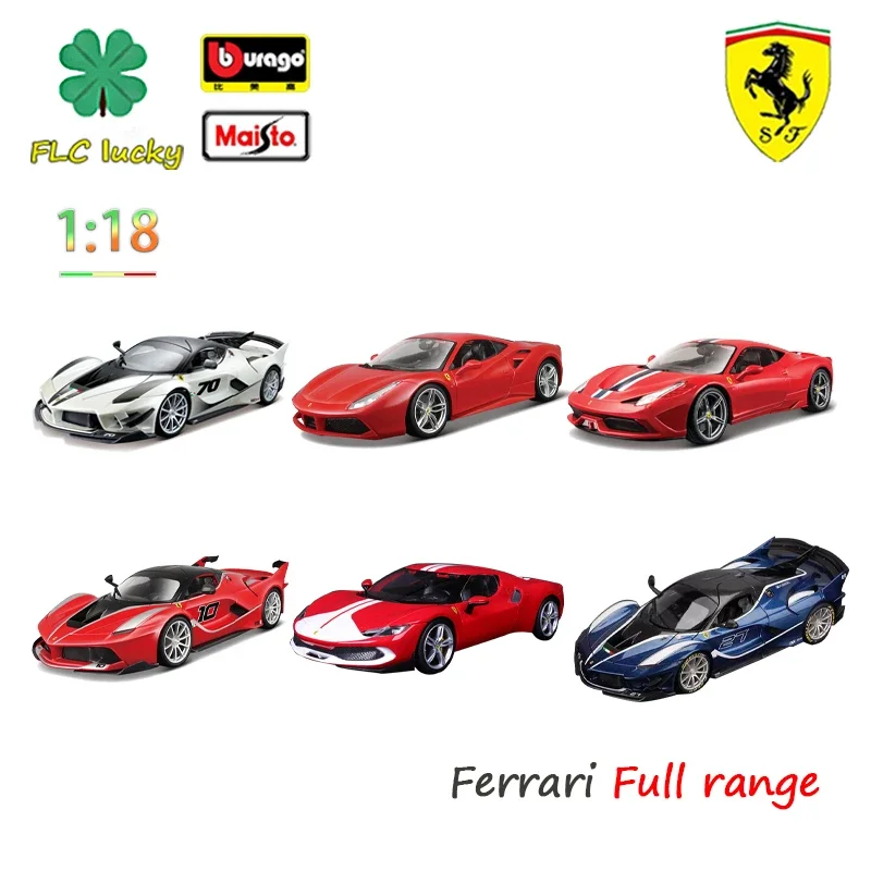 

Модель Bburago 1/18 Ferrari полнодиапазонная, модель автомобиля 296gtb Sf90 в равном масштабе, модель из сплава, коллекционные настольные украшения