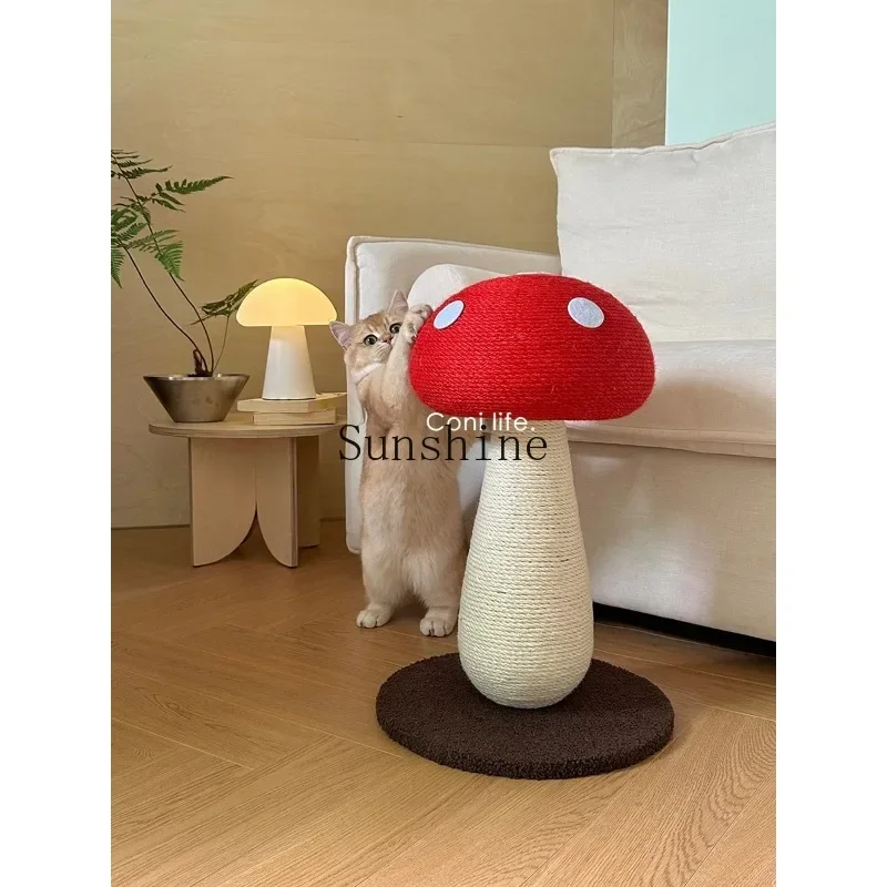 

Red mushroom cat scratching board high version wear-resistant cat climbing frame cat scratching column