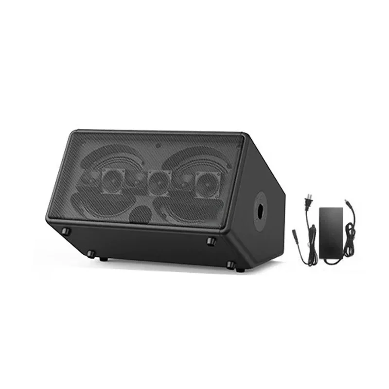 Dual Speaker Unit Stage Monitor, Passive Wedge Floor Return Loudspeaker for Band Live Performance, Club Stage Audio Monitor