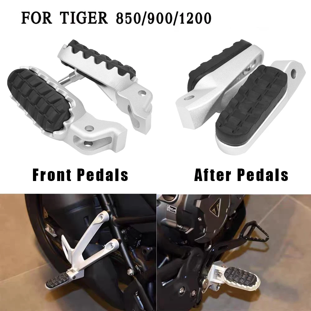 For TIGER 850 SPORT TIGER900 GT RALLY PRO Scrambler 1200 Motorcycle Front Footrest Rear Pedal Motorcycles Foot  Pedals Pegs Pads
