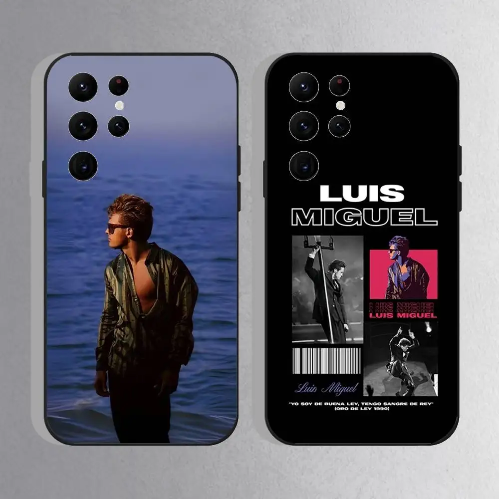 

L-Luis Miguel Singer Phone Case For Samsung S25,S24 Ultra,S20,S30 plus,S22 Plus,S23,Ultra 5G Silicone Black Shell