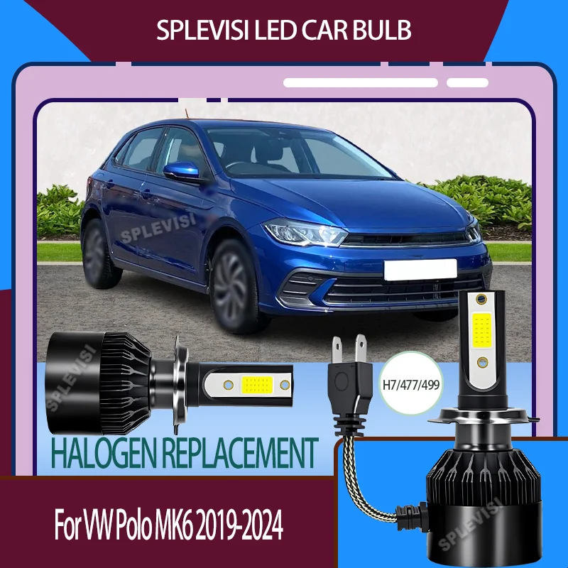 

2x 60W Auto led Headlight Hi Lo Beam with Efficient Fan Waterproof and dustproof For VW Polo MK6 2019 2020 2021 2022 2023 2024