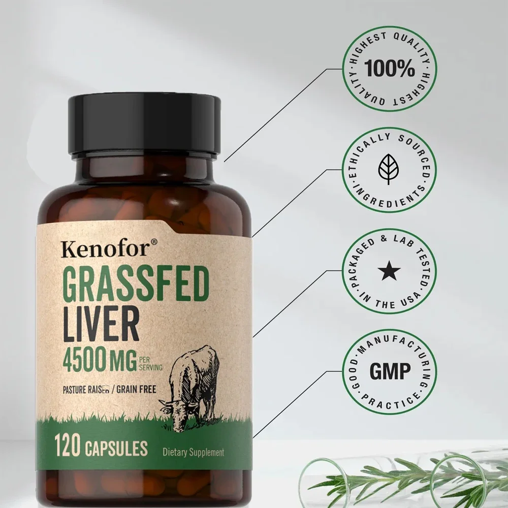 Grass-Fed Beef Liver - Natural Vitamin and Mineral Supplement Helps Maintain Daily Energy, Mood, Metabolism and Methylation