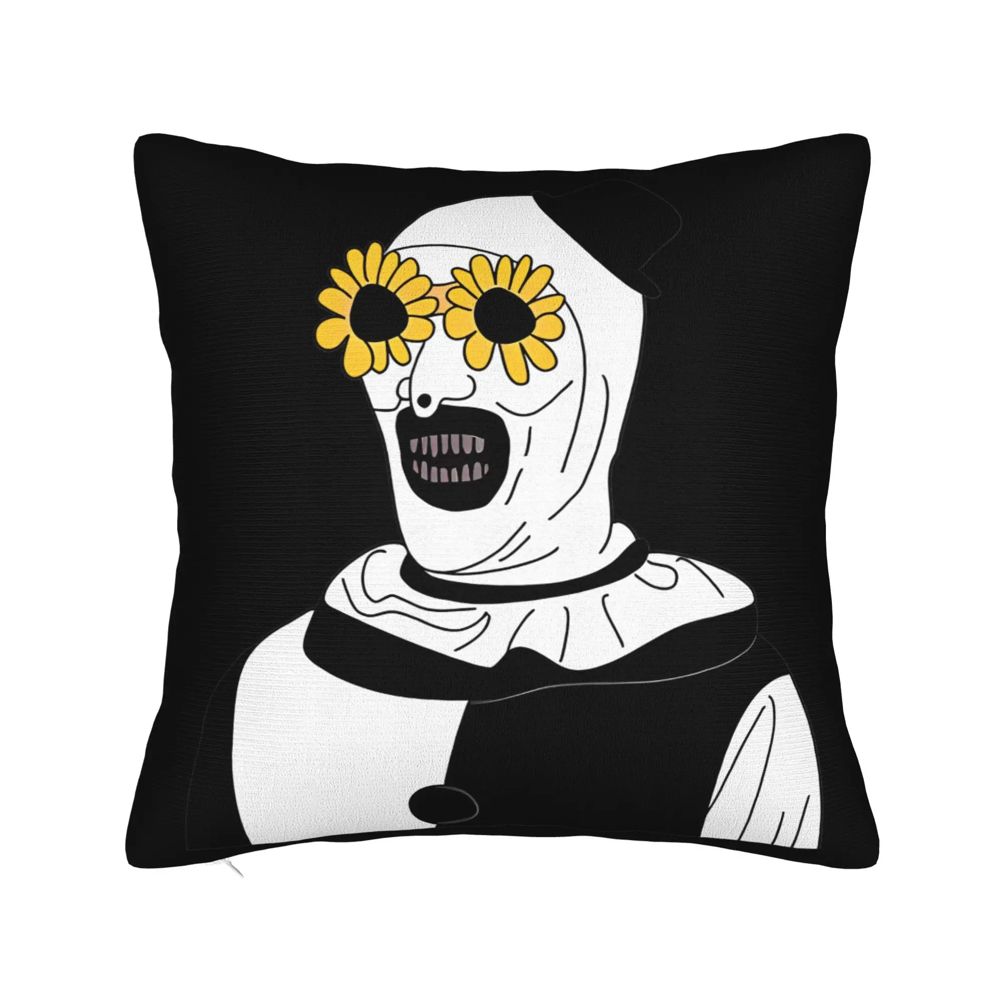 Art the Clown Terrifier Pillowcase Soft Polyester Cushion Cover Decorations  Throw Pillow Case Cover Seater Zippered 40X40cm