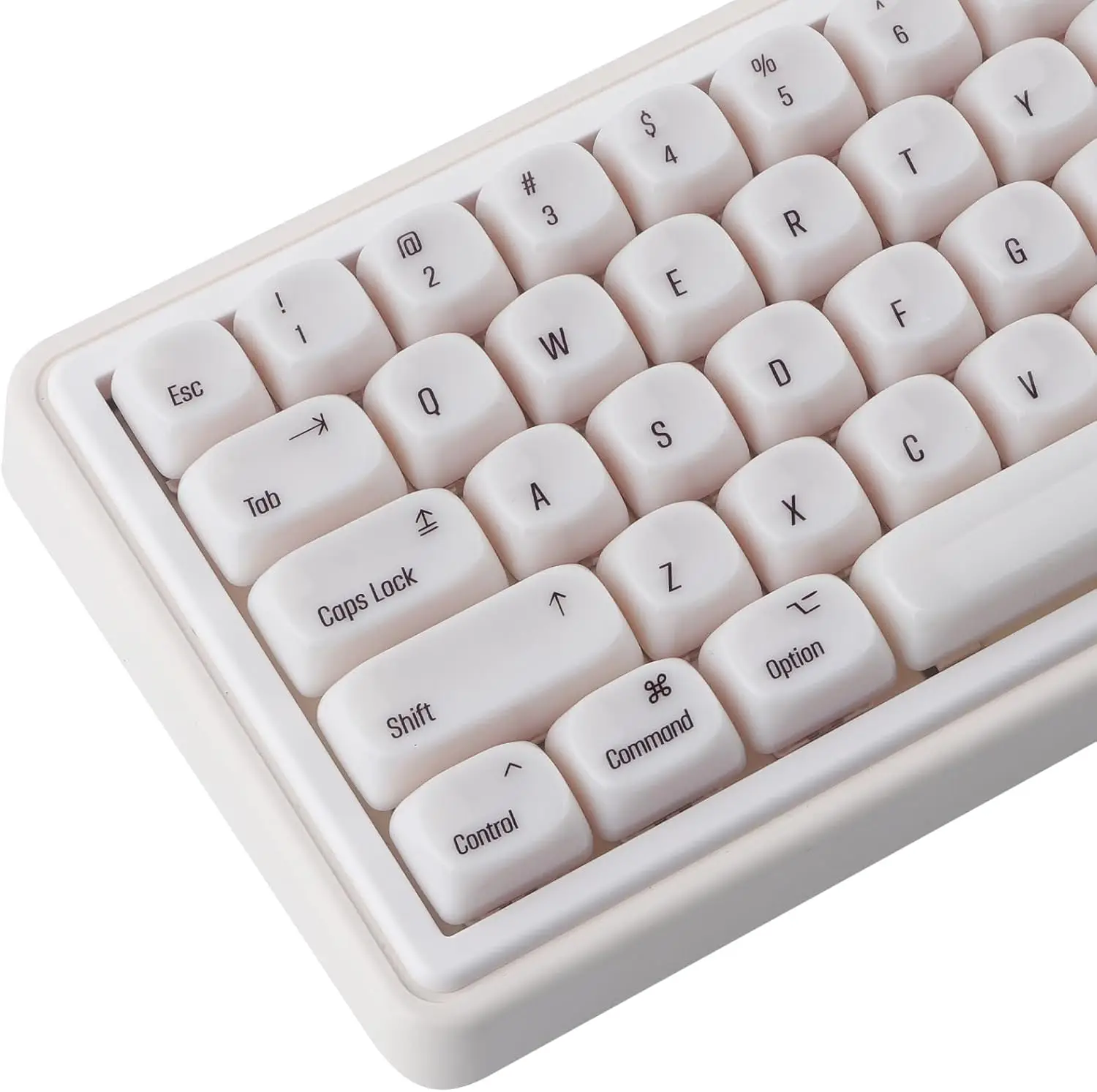136 Keys 60 75 Percent  Minimalist White Keycap Set Keyboard for Cherry Gateron Swithes Mechanical Keyboards(Translucent White)