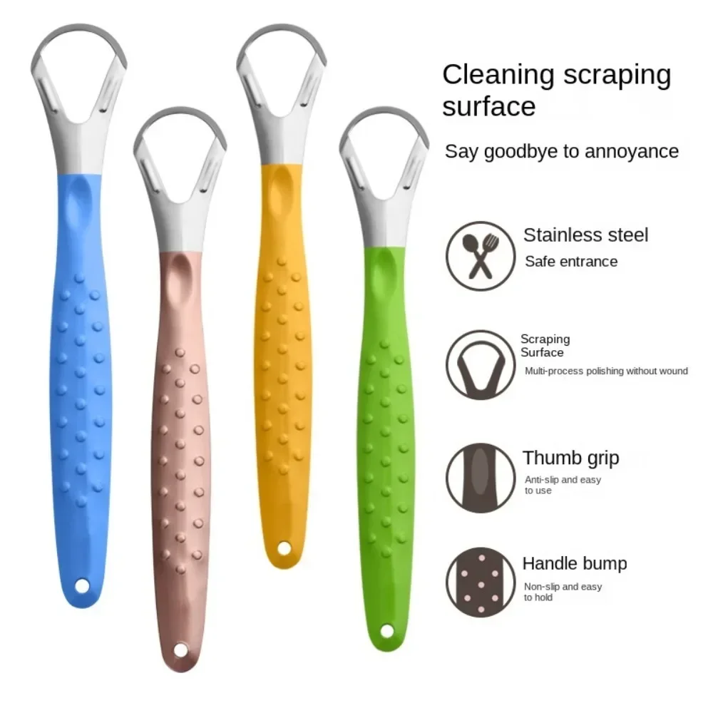 Raspador Lengua Stainless Steel Color Tongue Scraper Adult To Remove Bad Breath Mouth Cleaner Board Reuse Oral Care