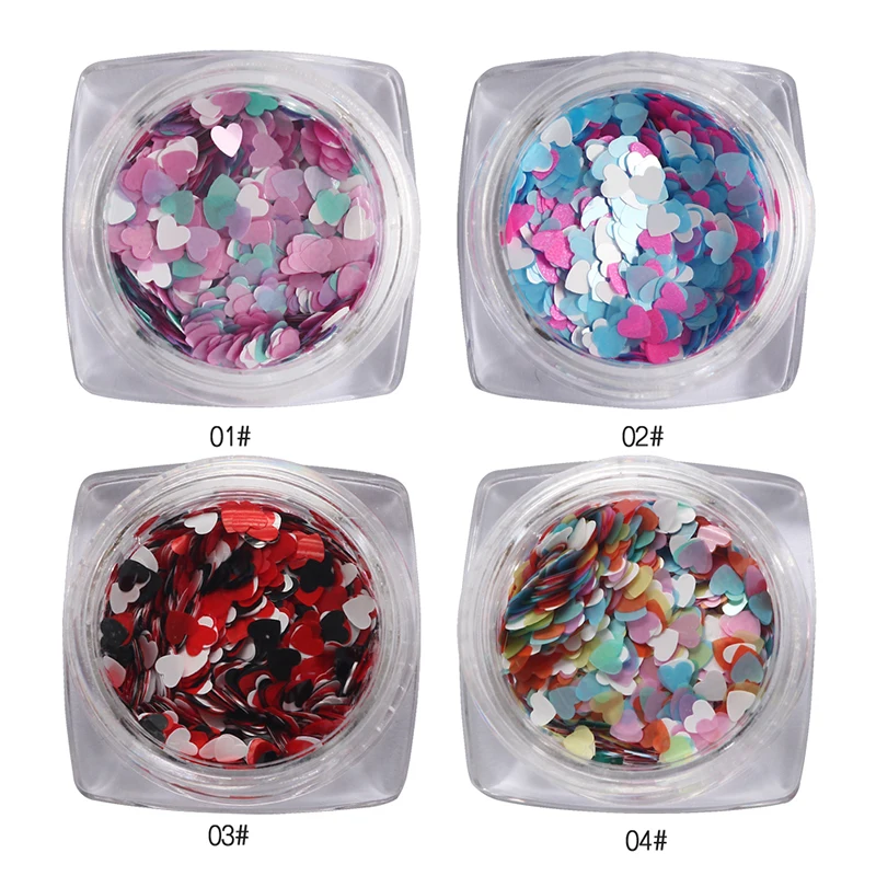 Festive Manicure Gel Polish Sparkling Nails Manicure Accessories Valentine's Theme Long-lasting Shine Sequins Nail Glitter
