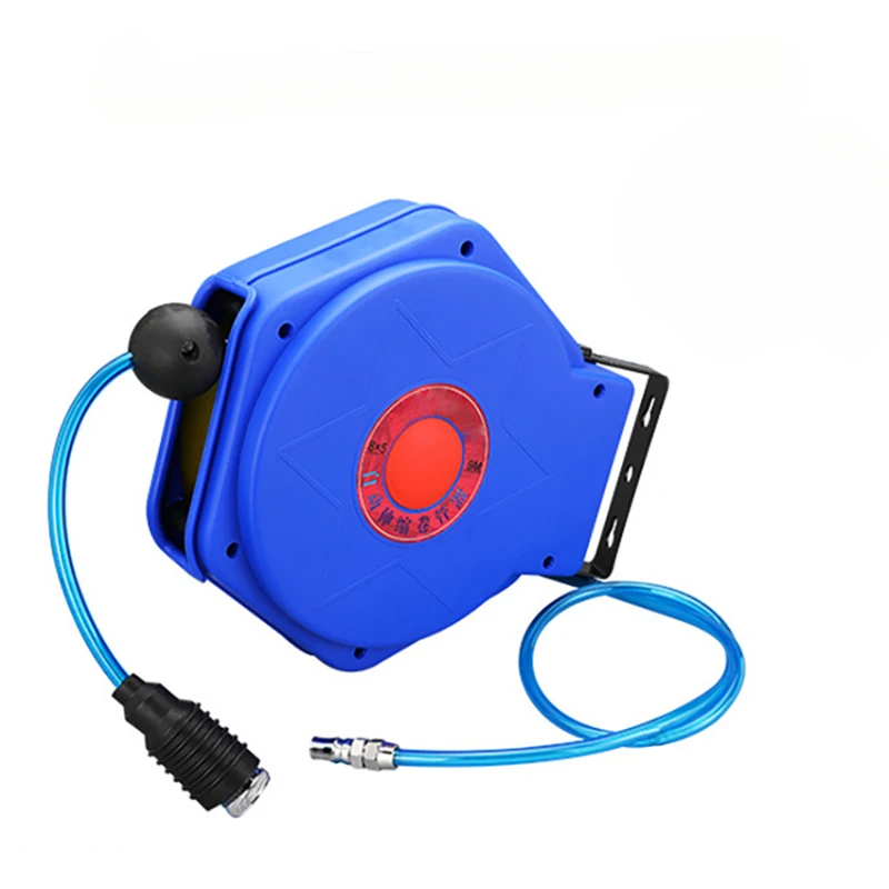 9M Automotive Mini Air Hose Reel Pneumatic PU Tube OD 8MM ID 5MM Automatic Retractable Reel Telescopic Drum Hose PU8*5