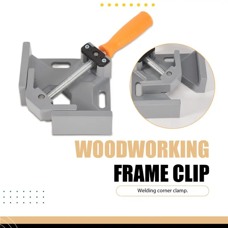 ABKS-Aluminum Single Handle 90 Degree Right Angle Clamp Angle Clamp Woodworking Frame Clip Right Angle Folder Tool 1PC