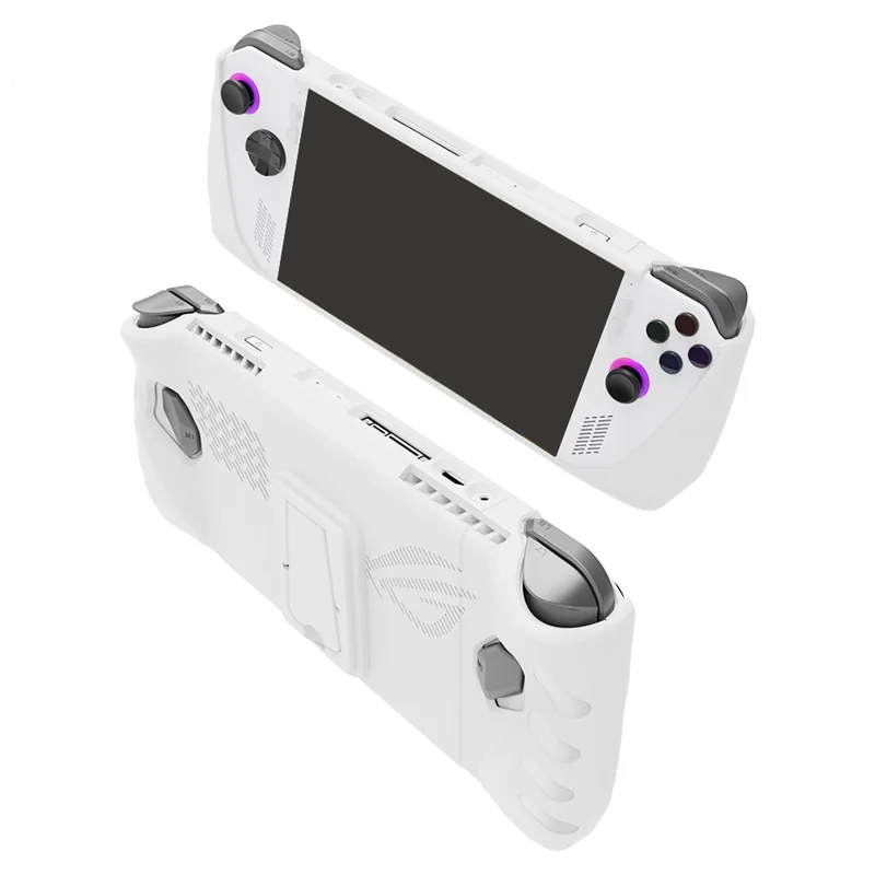 Voor ROG Ally Handheld TPU-hoes met achterbeugel ROG Ally Gaming Console Antislip beschermhoes, Wit Gemakkelijk te gebruiken