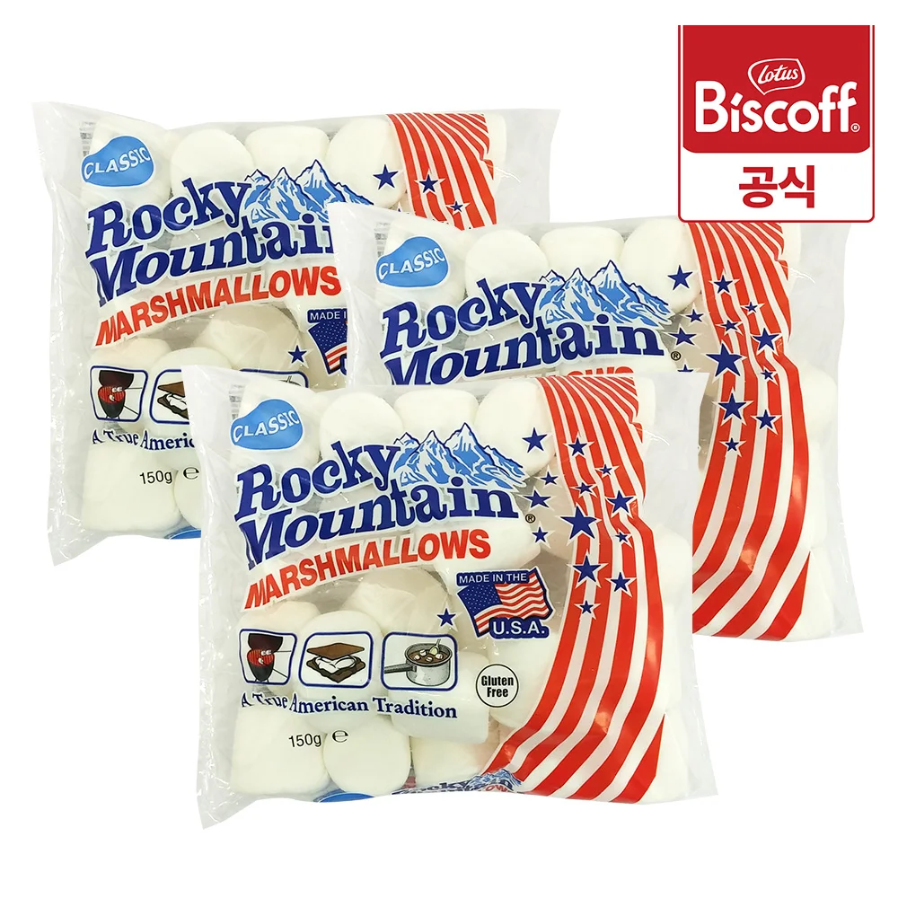 Rotus Rock Mountain Marshmallow Regular White 150g x 3 pieces/Marshmallow Camping Sats Camping Food Fire Munen equation