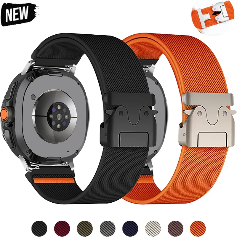 

Нейлоновый ремешок для Samsung Galaxy Watch 8 44 мм 40 мм 8Classic 46 мм ремешок для Galaxy Watch Ultra 47 мм (2025) эластичный браслет с парашютом