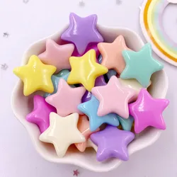 Figuras de resina Kawaii de dibujos animados, cristal de Color caramelo, gemas de estrella, piedra plana, 20 piezas, álbum de recortes, accesorios para el cabello DIY, decoración