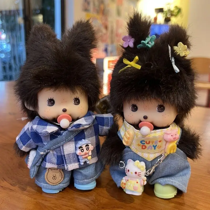 Alta qualidade 15cm mengqiqi boneca de pelúcia pingente pp algodão macaco boneca de pelúcia bonito mão fantoche bonecas aniversário brinquedo de pelúcia presentes da menina