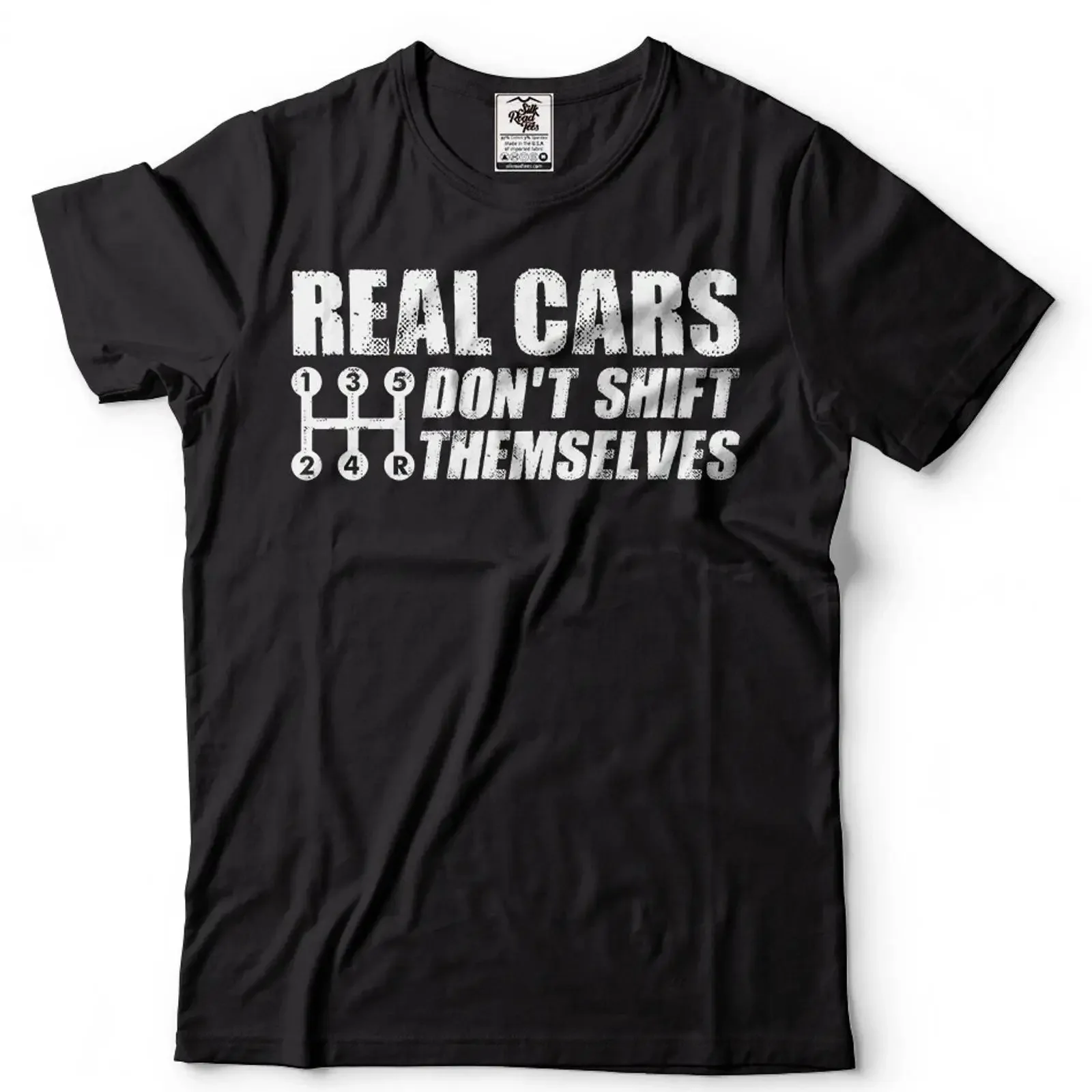 Manual Shift Drive T Shirt Autoliebhaber Herren lustig Stick vintage Washed Stretched Versatile streetwear Unisex