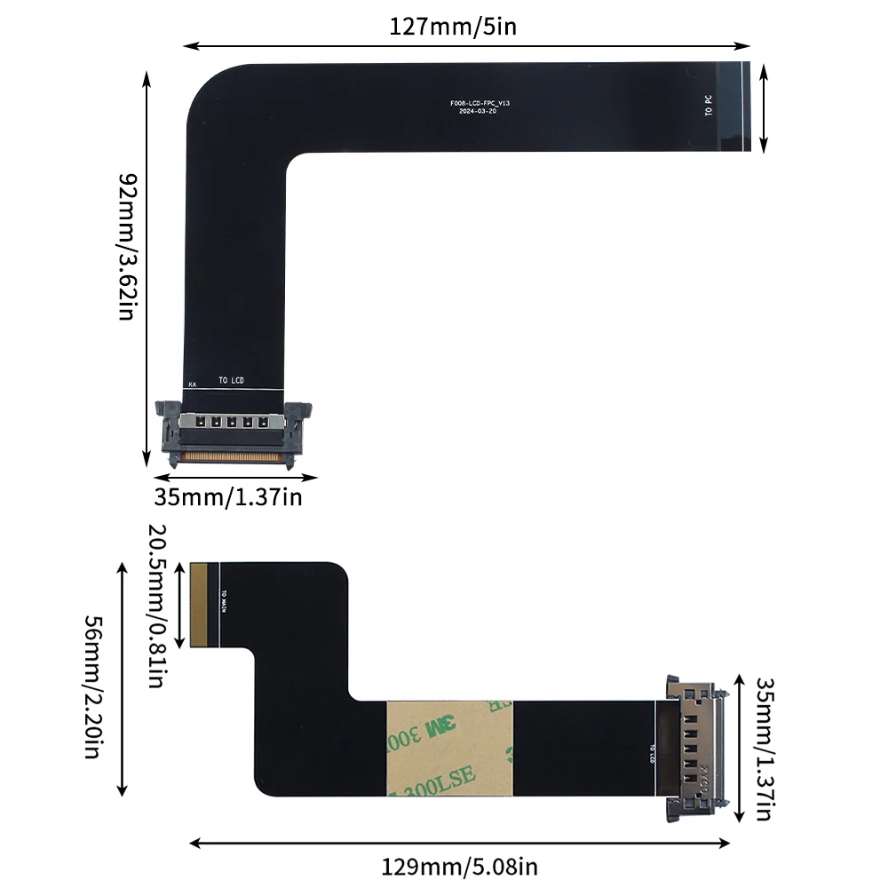 For Creality K2 Plus/K1/K1C/Ender 3V3 Display Screen Connection Cable Black FPC Cable L162mm 3D Printer Accessories