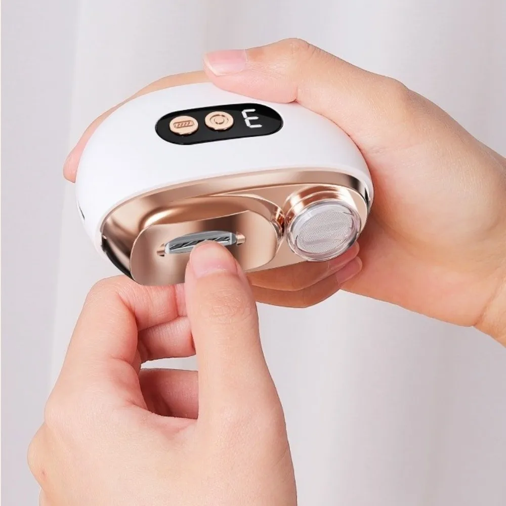 Rechargeable Electric Nail Clippers Anti-Splash with LED Electric Nail Trimmer Multifunctional Low Noise Automatic Nail Polisher
