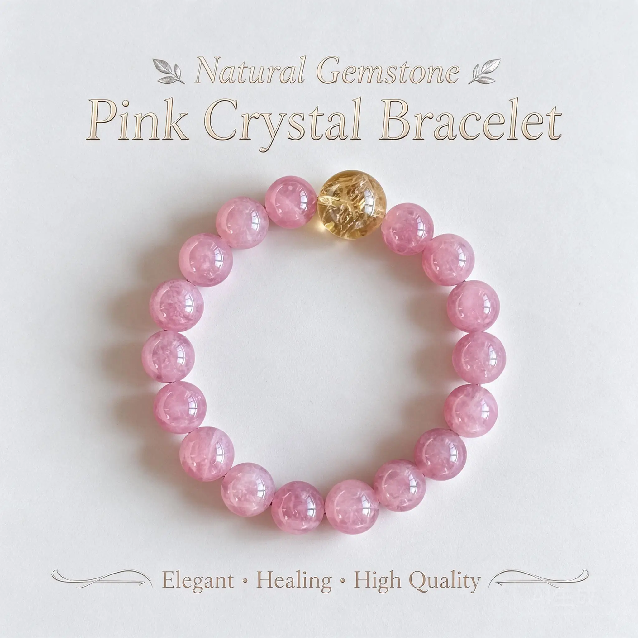 Chinese Feng Shui Natural Purple Rose Quartz Gold Rutilated Handstring Bracelet Women Lucky Wealth Blessing Auspicious Jewelry