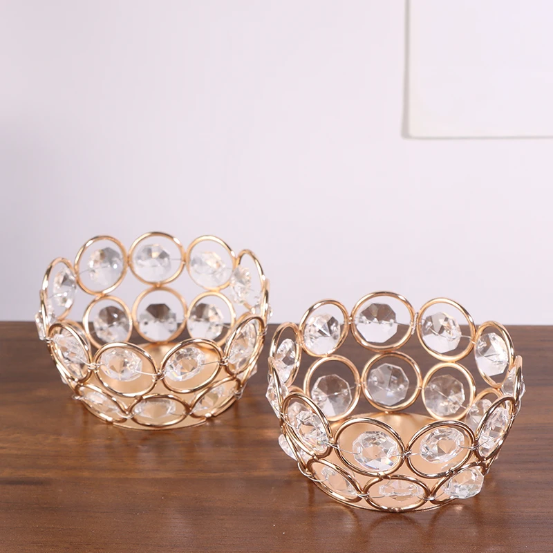 1Pc Crystal Tealight Candle Holder Clear Mini Candlestick Table Centerpiece for Wedding Festival Birthday Home Decorations