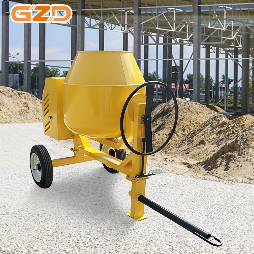 GZD Versatile 350L Portable Concrete Mixer Two Wheel Electric  Diesel Engine Options Available Mixing Machine