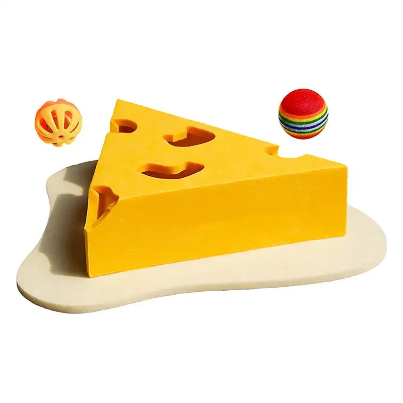 Juguete rascador para gatos, tablero rascador con diseño de queso para mascotas, gatitos, rascador interactivo resistente al desgaste, juguetes para gatos pequeños y medianos