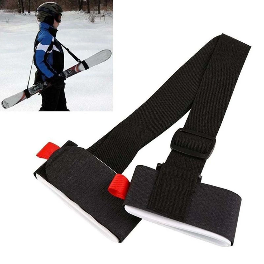 Adjustable Skiing Bags Handle Straps Porter Hook Loop Ski Snowboard Protect Pole EVA Nylon Tie Fastener Belt Dropship