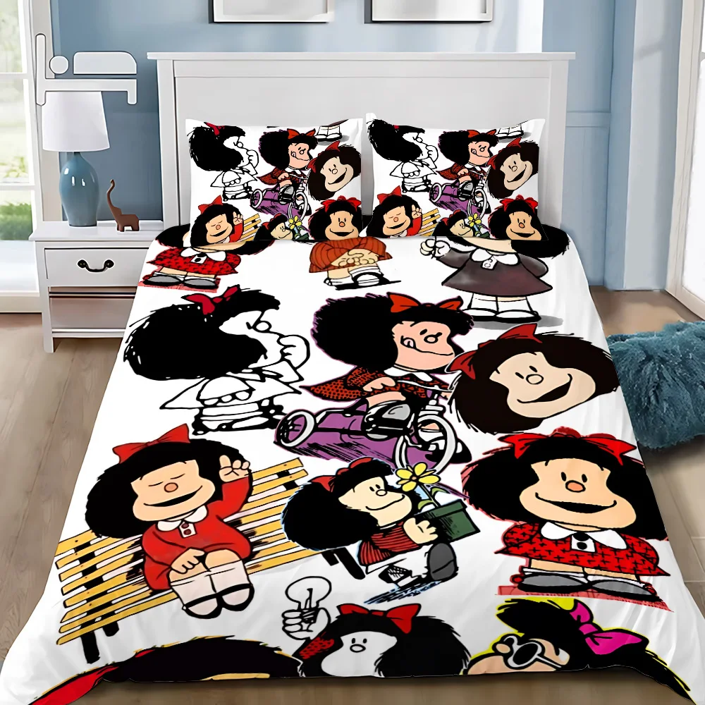 Cartoon Duvet Cover Pillowcase Bedding Set Adult Boy M-Mafalda Girl Bedroom Decoration Children Gift Single Double Large Size