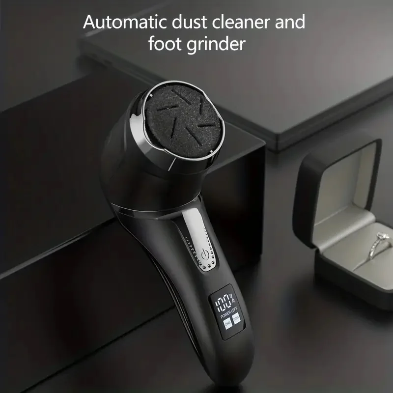 Professional Electric Callus Remover For Feet - Rechargeable Foot Care Kit With 3 Heads, Dander Vacuum Cleaner, LCD Display image 6