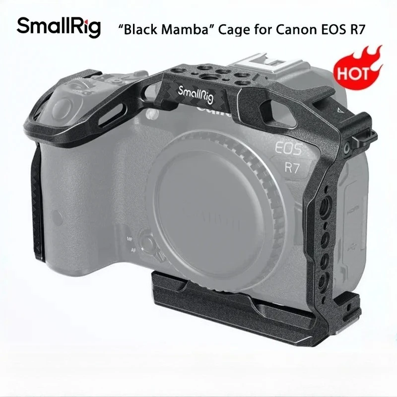 SmallRig 4003 Camera Cage for Canon EOS R7 R10 Cage with Arca-Swiss Quick Release Plate Mount for DJI RS3/RS 2