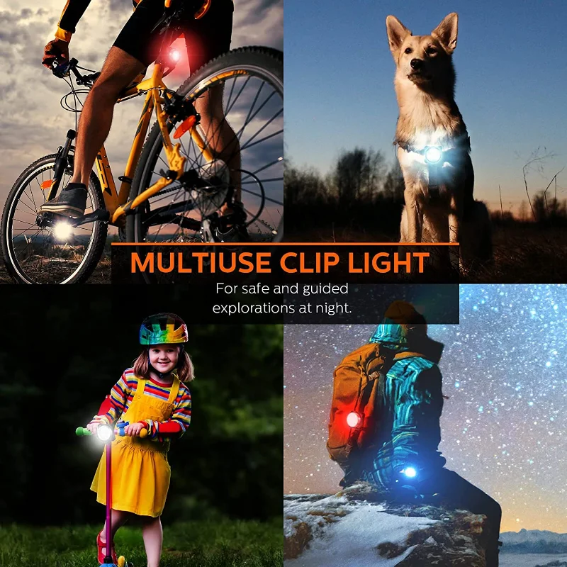 Luz LED para Collar de perro para caminar por la noche, luces impermeables para perros, Clip recargable para mascotas, luz para Collar de mascotas,