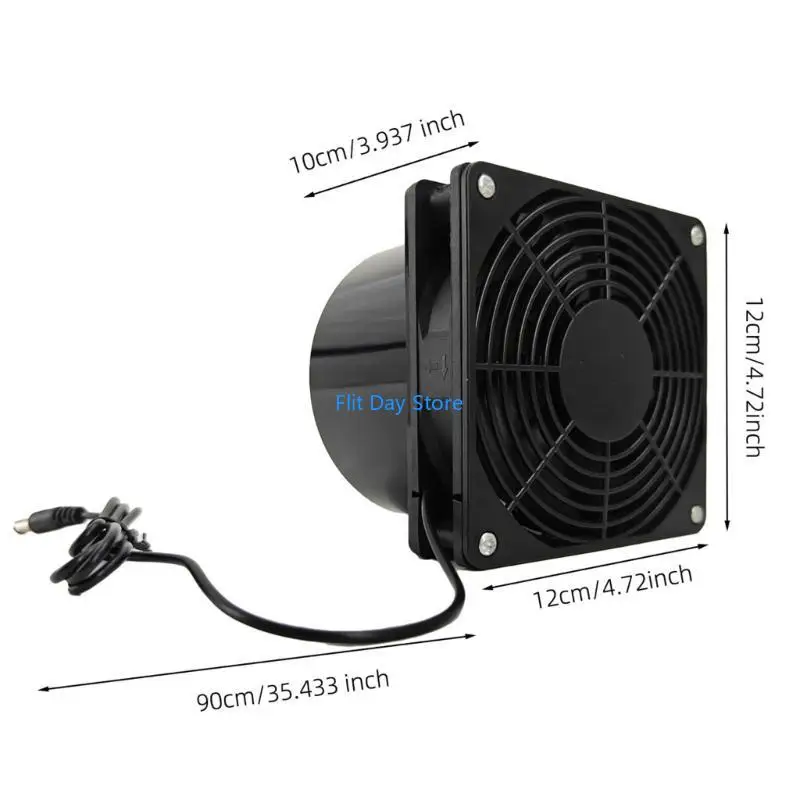 F92C เครื่องช่วยหายใจเครื่องระบายอากาศแบบฟอนไอเสีย, พัดลมขับเคลื่อน 5.5x2.1mm สำหรับสุนัข, บ้านไก่, เรือนกระจก, เรือนกระจก,