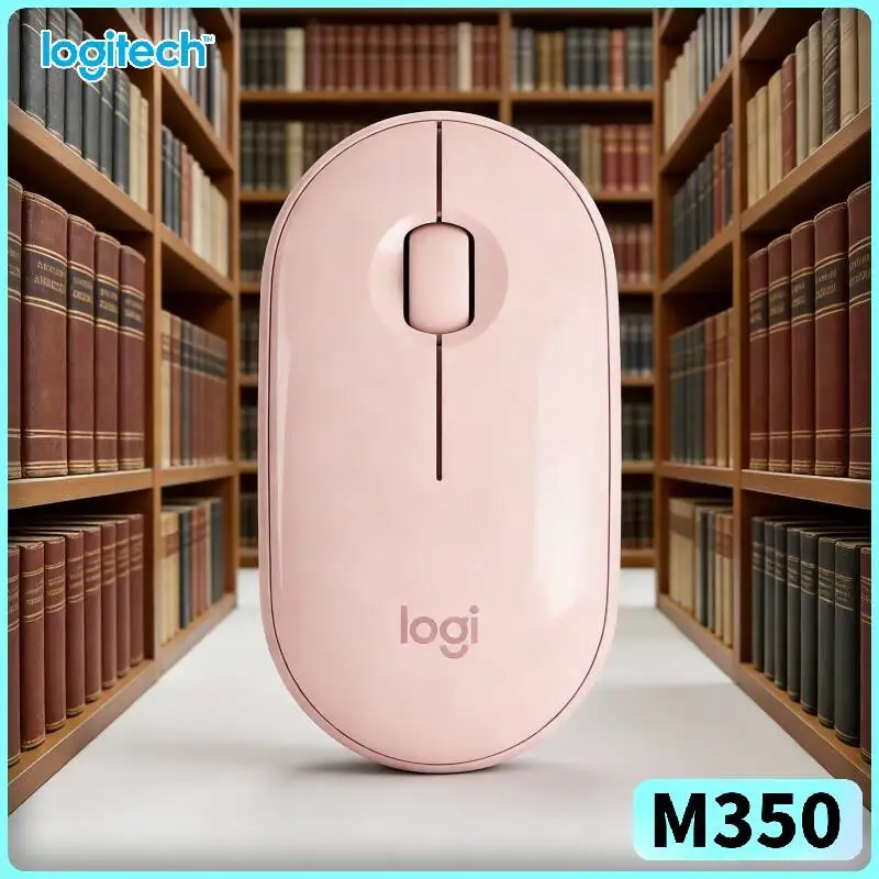 Logitech M350 Pebble Optical Mouse - Minimalist Design, Quiet Clicks, Dual Connectivity, Recycled Plastic, Eco-Friendly Build