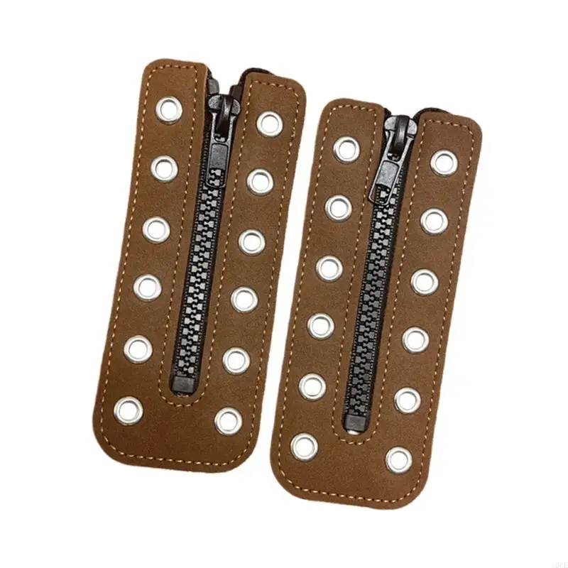 

Waterproof PU Leather Shoelace Zippered Closure Replacement with 8 Holes for Men Women Boot Footwear Accessories