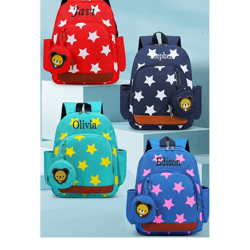 

Personalized Embroidery Junior High School College Student Couple Backpack Breathable Waterproof Wear-resistant School Bag