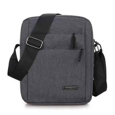 

Oxford Men Crossbody Phone Bags Multi-Layer Zipper Men's Shoulder Bag Solid-Color Casual Large Capacity Travel Business Bag