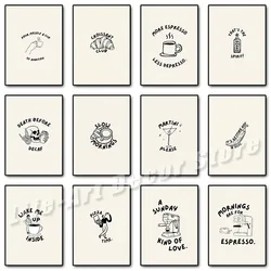 Kitchen Bar Coffee Trendy Funny Quotes Posters and Prints Canvas Painting Minimalism Wall Art Picture for Dining Room Home Decor